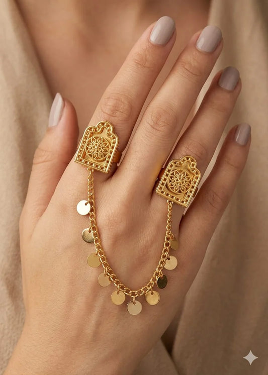 Double Finger Chain Ring