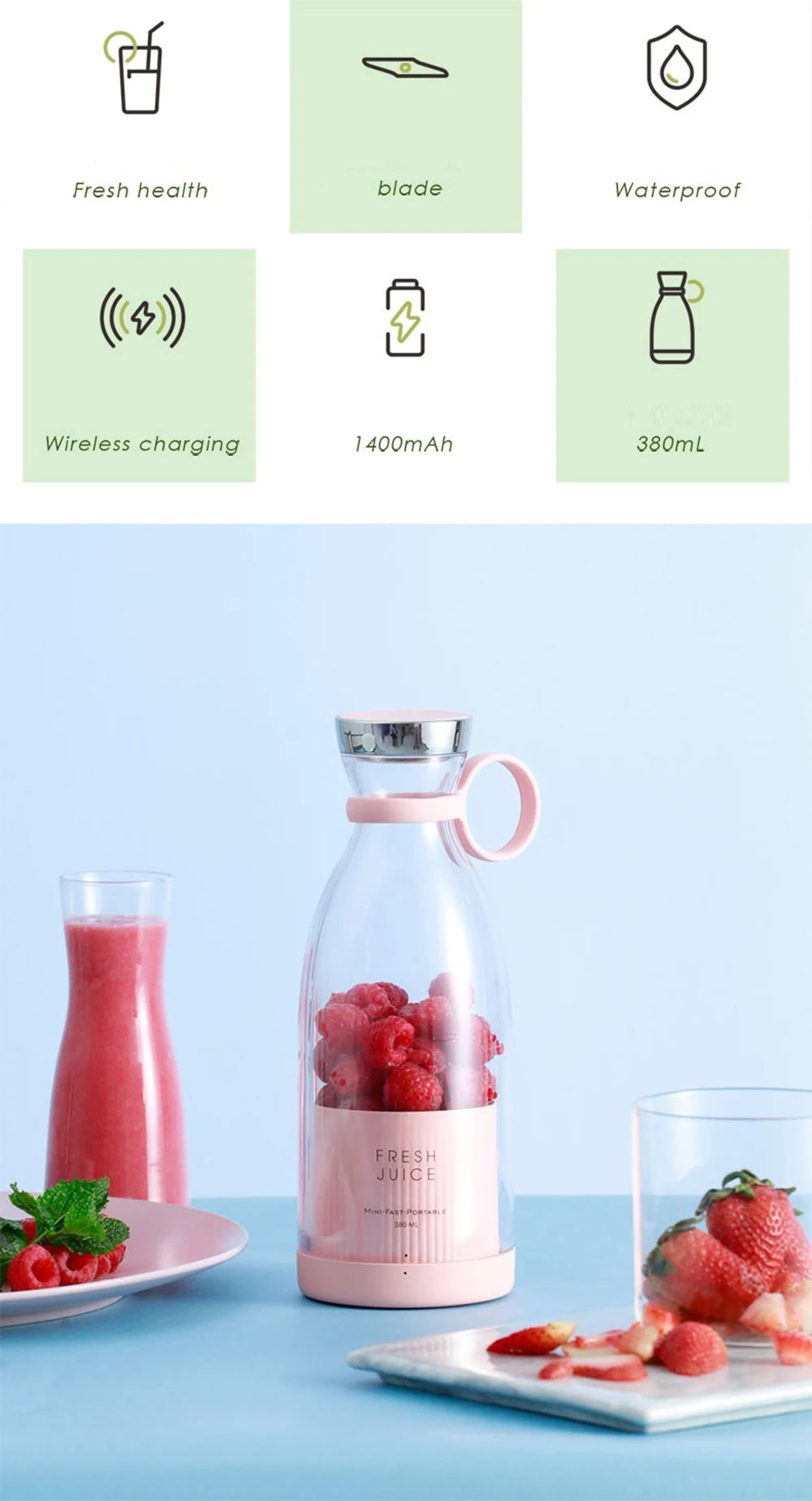 Portable Electric Juicer Blender Bottle