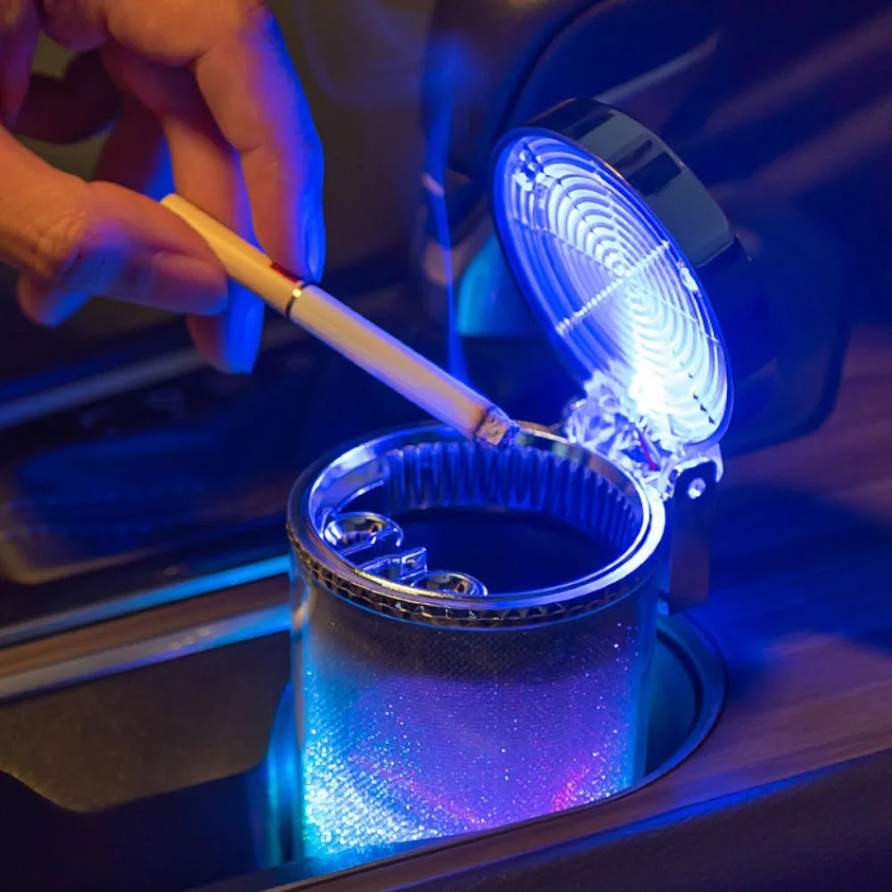 Car Ashtray With LED Light RGB Ambient Light.