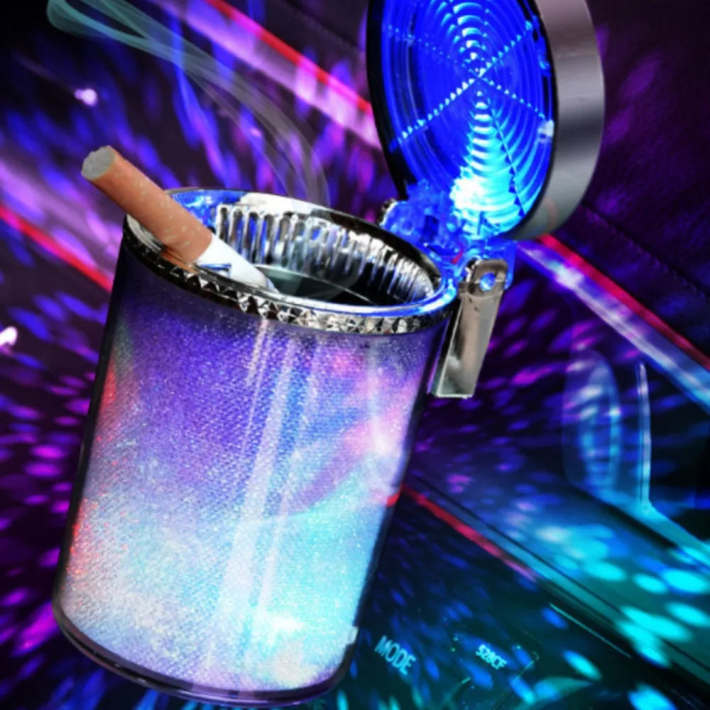 Car Ashtray With LED Light RGB Ambient Light.