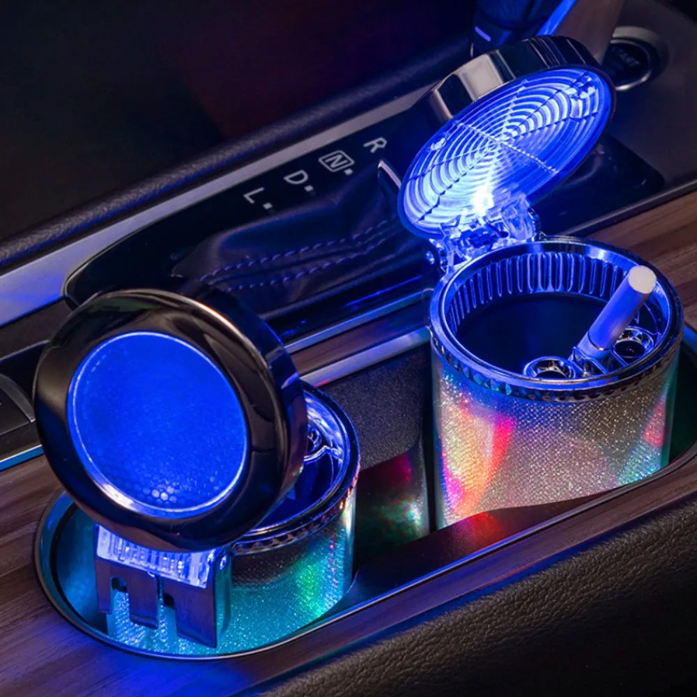 Car Ashtray With LED Light RGB Ambient Light.