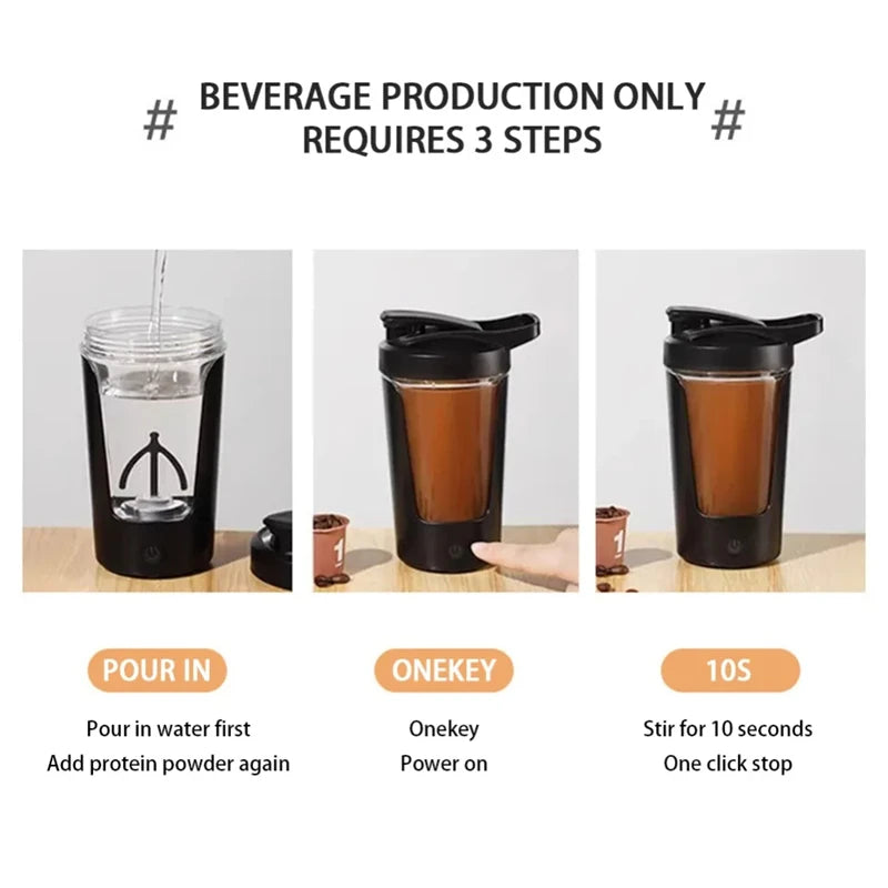 Automatic Electric Protein Shaker & Coffee Mixer Bottle