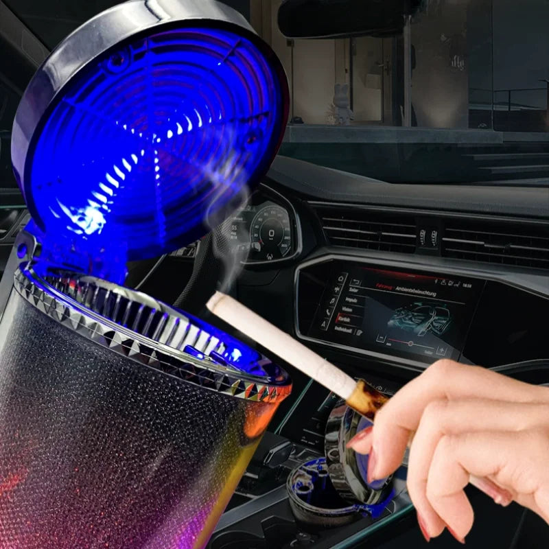 Car Ashtray With LED Light RGB Ambient Light.