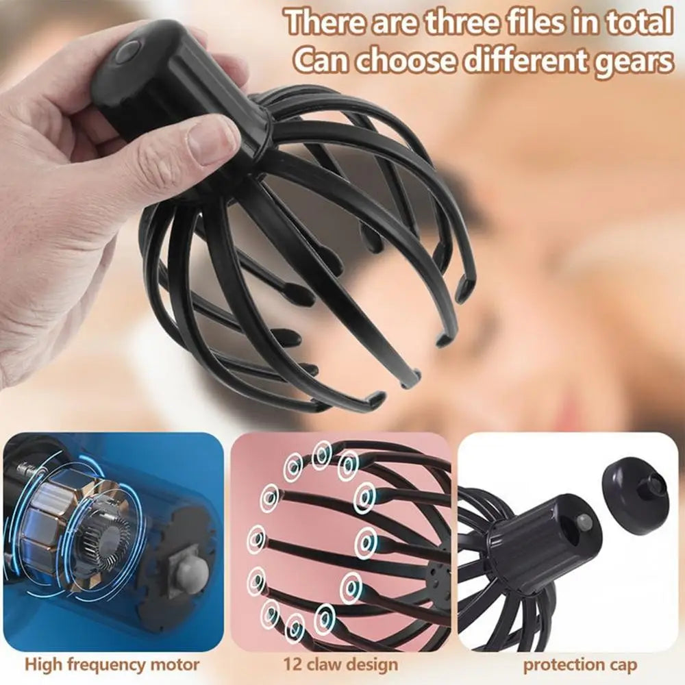 Smart Electric Octopus Head Massager – Stress & Pain Relief
