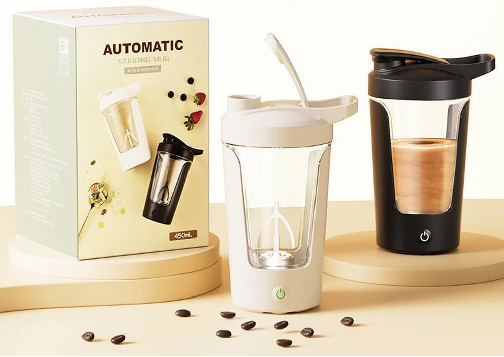 Automatic Electric Protein Shaker & Coffee Mixer Bottle