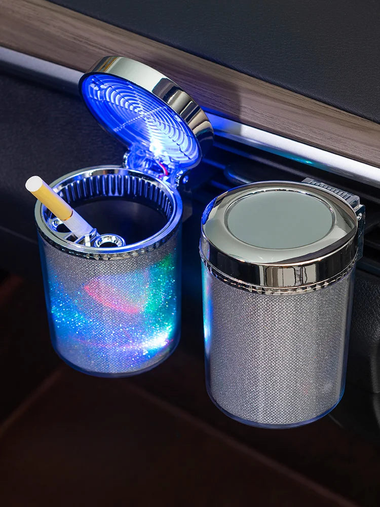 Car Ashtray With LED Light RGB Ambient Light.