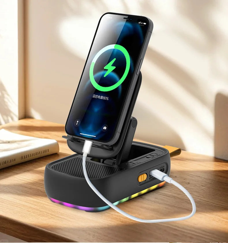 Premium 2-in-1 Mobile Holder with Wireless Bluetooth Speaker (F15) - HD Sound