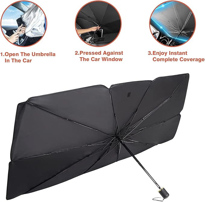 Premium Car Windshield Sun Shade Umbrella – Foldable Heat Insulator