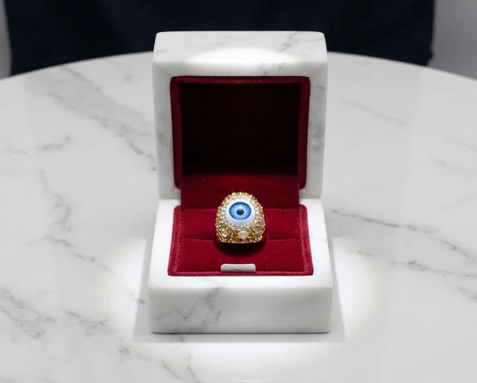 Evil Eye Crystal Statement Ring