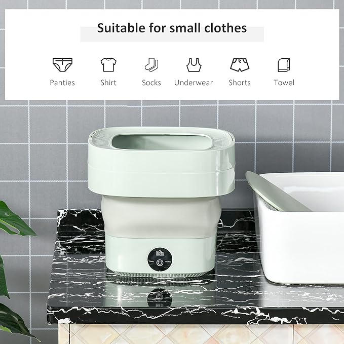 Portable Foldable Mini Washing Machine with Spin Dryer Bucket
