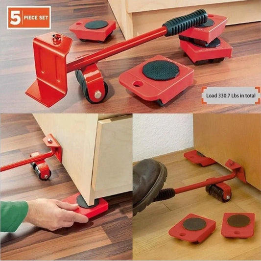 Heavy Duty Furniture Mover & Lifter Tool Set – Easy 360 Degree Moving Wheels