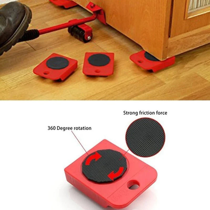 Heavy Duty Furniture Mover & Lifter Tool Set – Easy 360 Degree Moving Wheels
