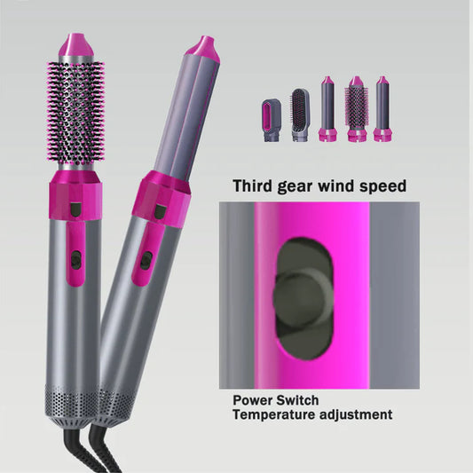 Zenvéra™ 5-in-1 Professional Hair Styler, Dryer & Curler