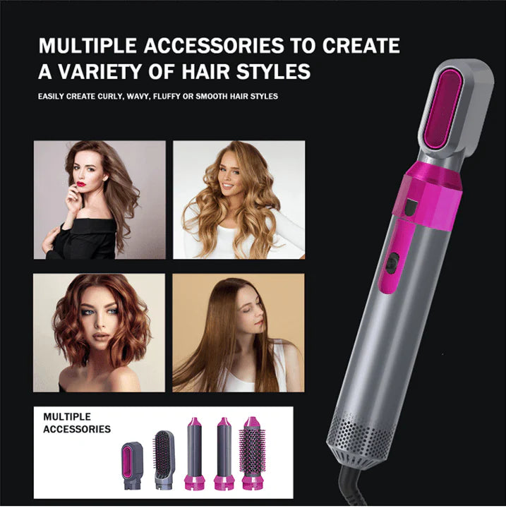 Zenvéra™ 5-in-1 Professional Hair Styler, Dryer & Curler