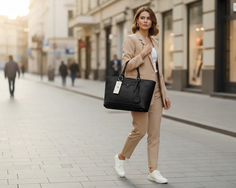 Premium Large Capacity Aesthetic Tote Bag with Inner Pouch
