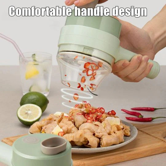 4-in-1 Handheld Wireless Electric Vegetable & Garlic Chopper