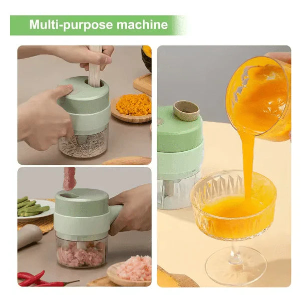 4-in-1 Handheld Wireless Electric Vegetable & Garlic Chopper