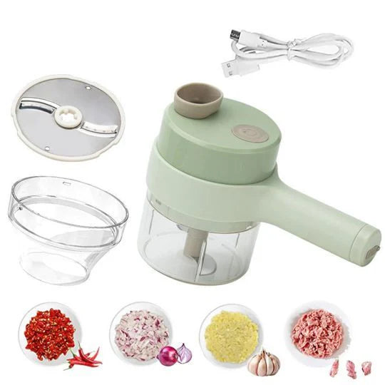 4-in-1 Handheld Wireless Electric Vegetable & Garlic Chopper